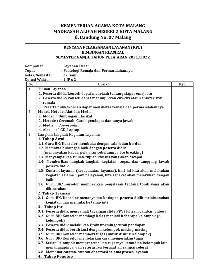 RPL Psikologi Remaja Dan Permasalahannya | PDF