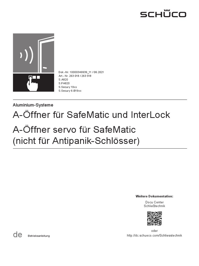 11 de Betriebsanleitung SafeMatic A Oeffner Servo | PDF