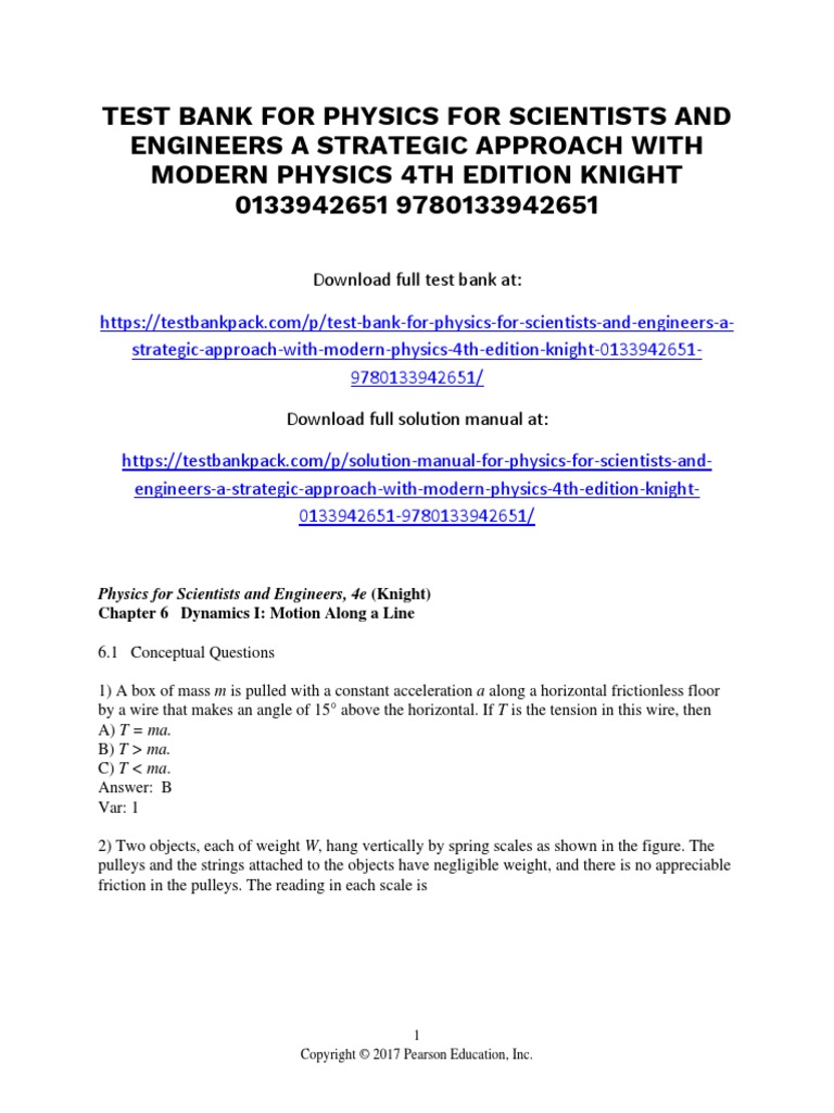 Physics For Scientists and Engineers A Strategic Approach With Modern ...
