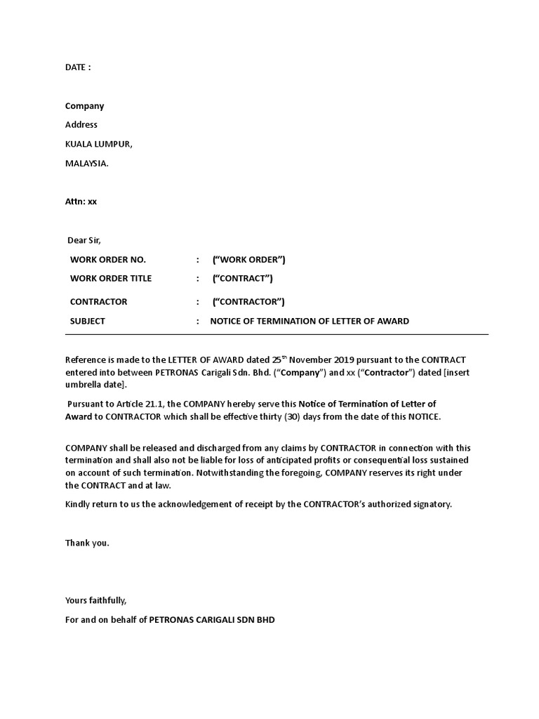 Letter of Award PDF
