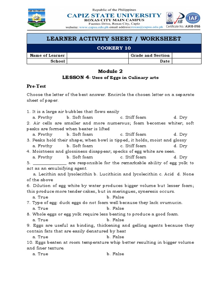 Worksheet Lesson 4 | PDF