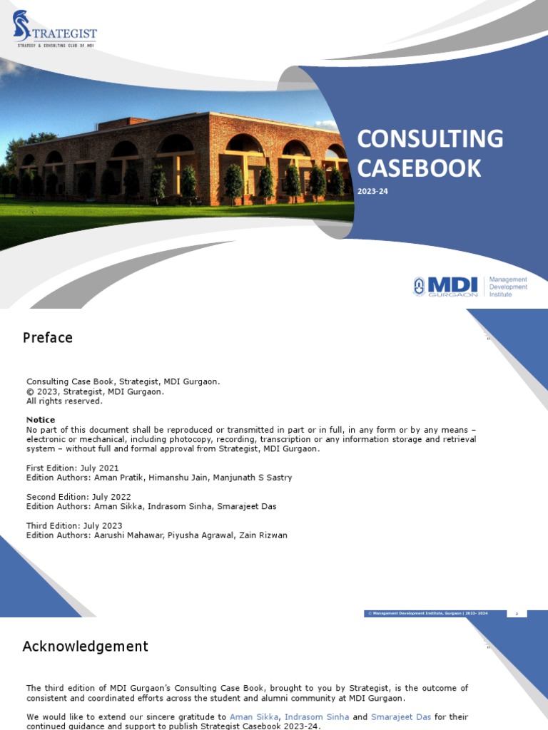 MDI Consulting Casebook 2023-24 | PDF | Technology & Engineering