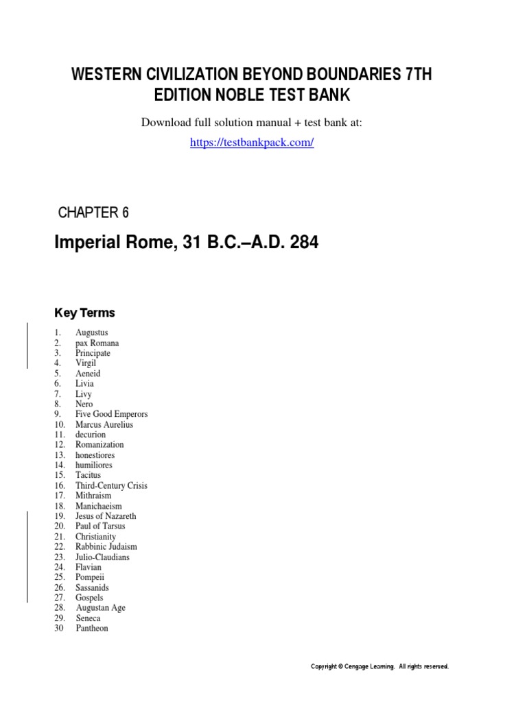 Western Civilization Beyond Boundaries 7th Edition Noble Test Bank 1 | PDF