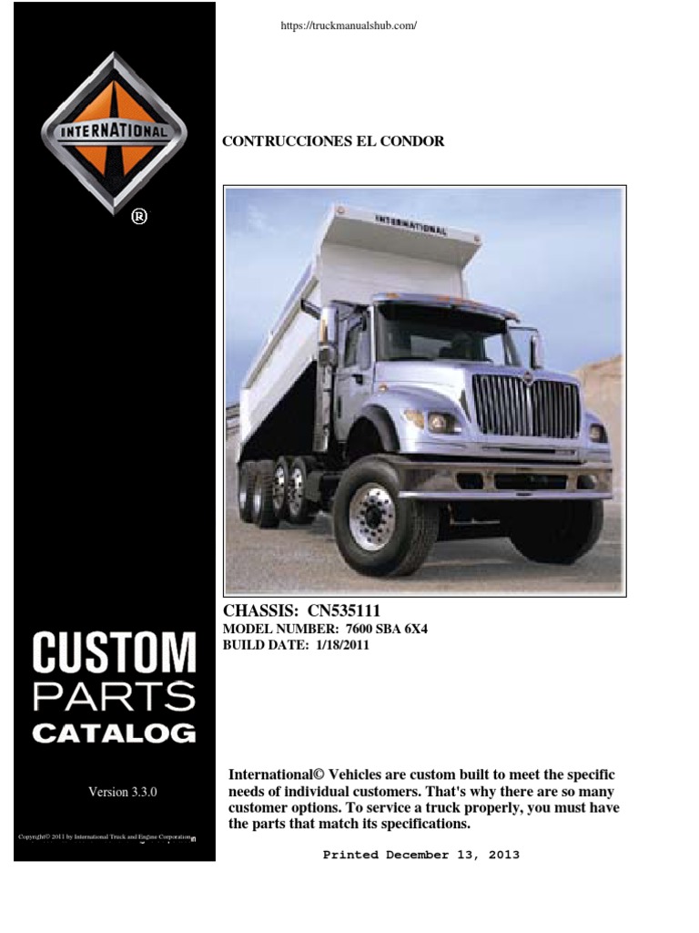 International 7600 (Workstar) Motor ISM Parts Manual | PDF