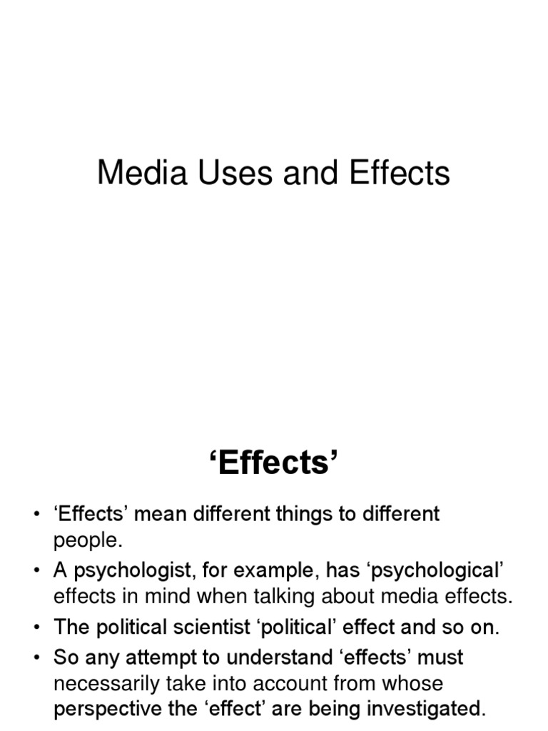 Understanding Media Effects Theories Pdf Semiotics Academic