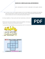 Desafíos Matemáticos y Mentales para Divertirnos