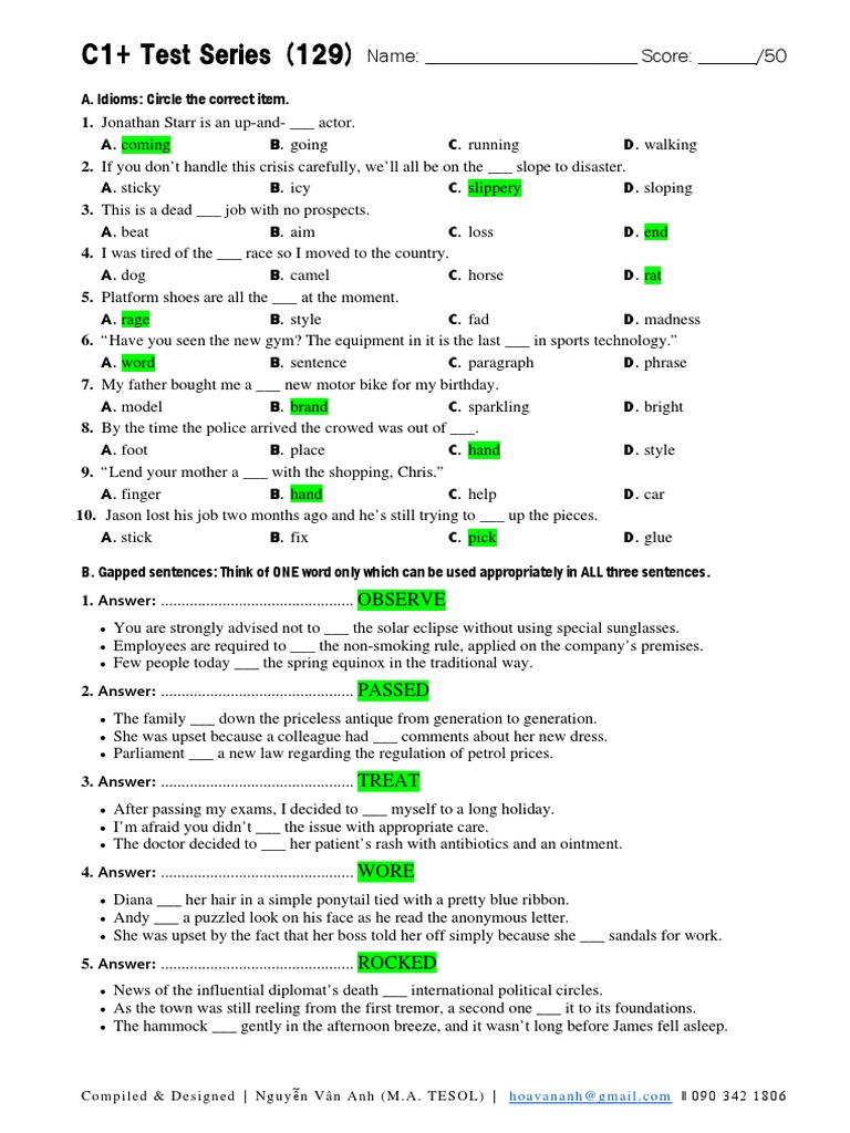 Advanced English Test Prep | PDF | Language Arts & Discipline