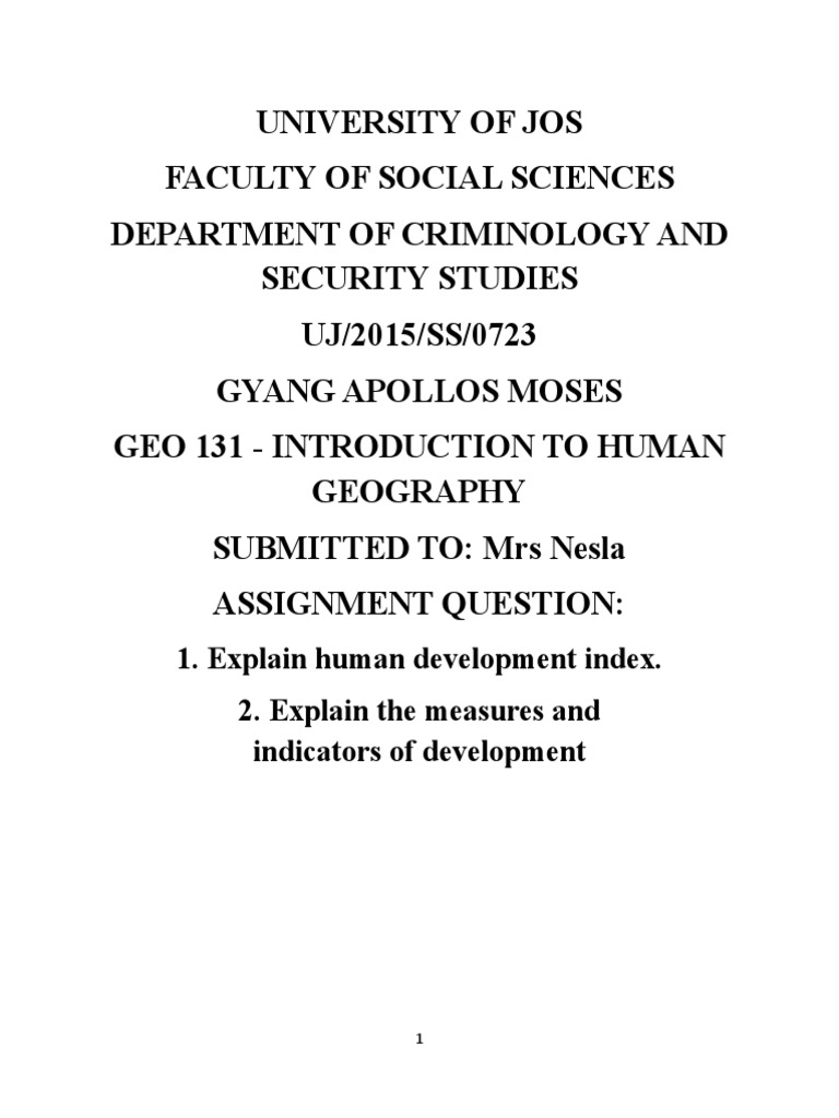 Geo 131 Assignment 2 | PDF | Social Science | Self-Improvement