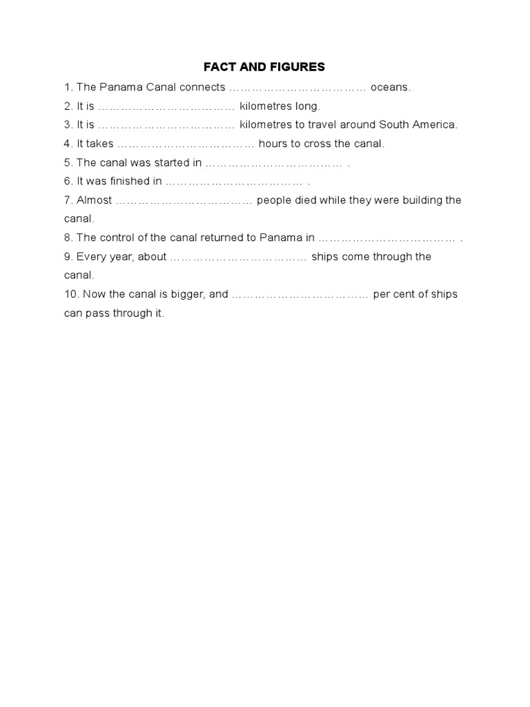 Fact and Figures Worksheet PDF