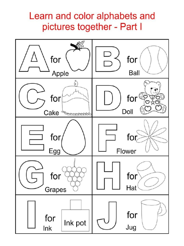 Printable Alphabet Coloring Pages PDF