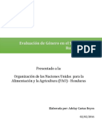 INFORME FINAL BALANCE DE GENERO HONDURAS FAO