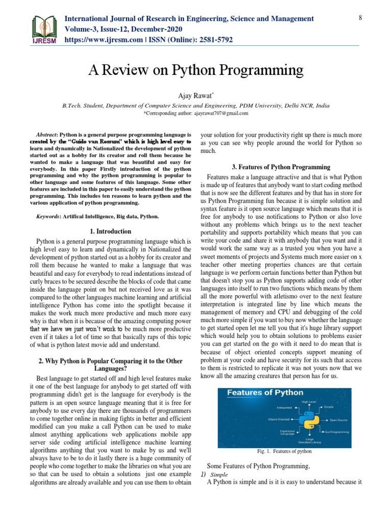 Benefits and Features of Python Programming | PDF | Art | Computers