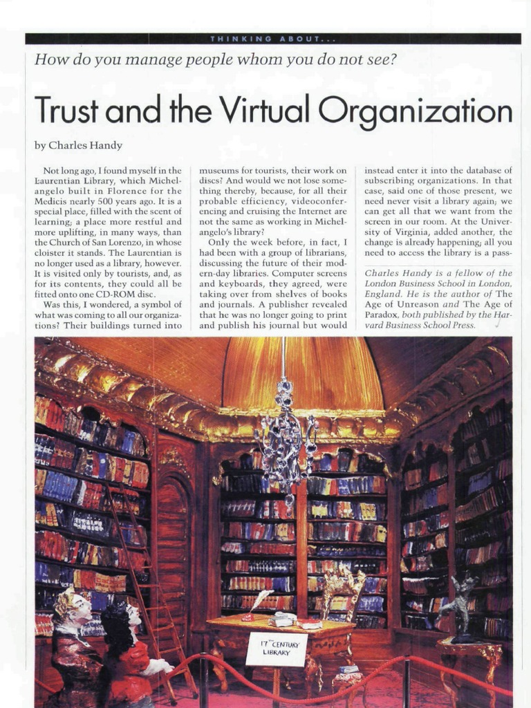 Trust and The Virtual Organization | PDF
