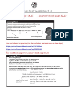 Class Test Worksheet - 3: See Workbook Page 14,15, Learner's Book Page 22,23