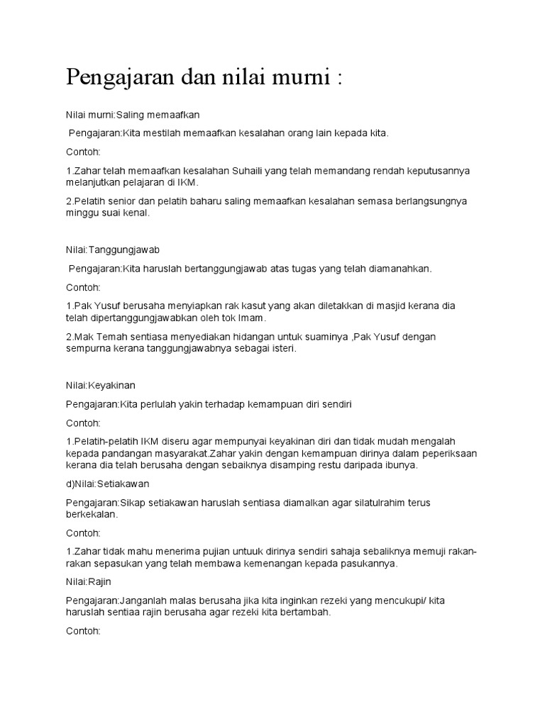 Nilai dan Pengajaran dalam Meniti Impian | PDF