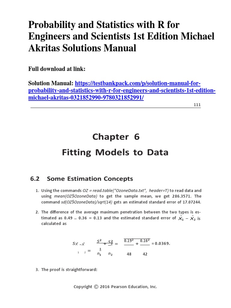 Probability and statistics with r for engineers and scientists 1st