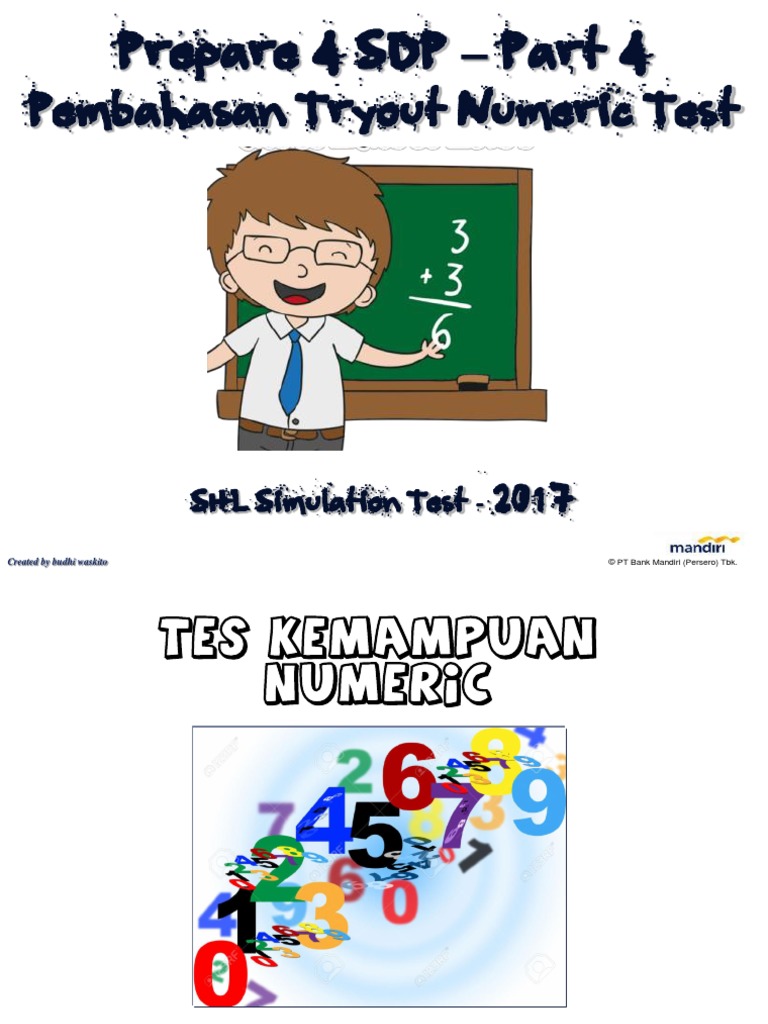 Prepare 4 SDP 2017 Part 4 - Pembahasan Try Out Numeric Test-1 | PDF
