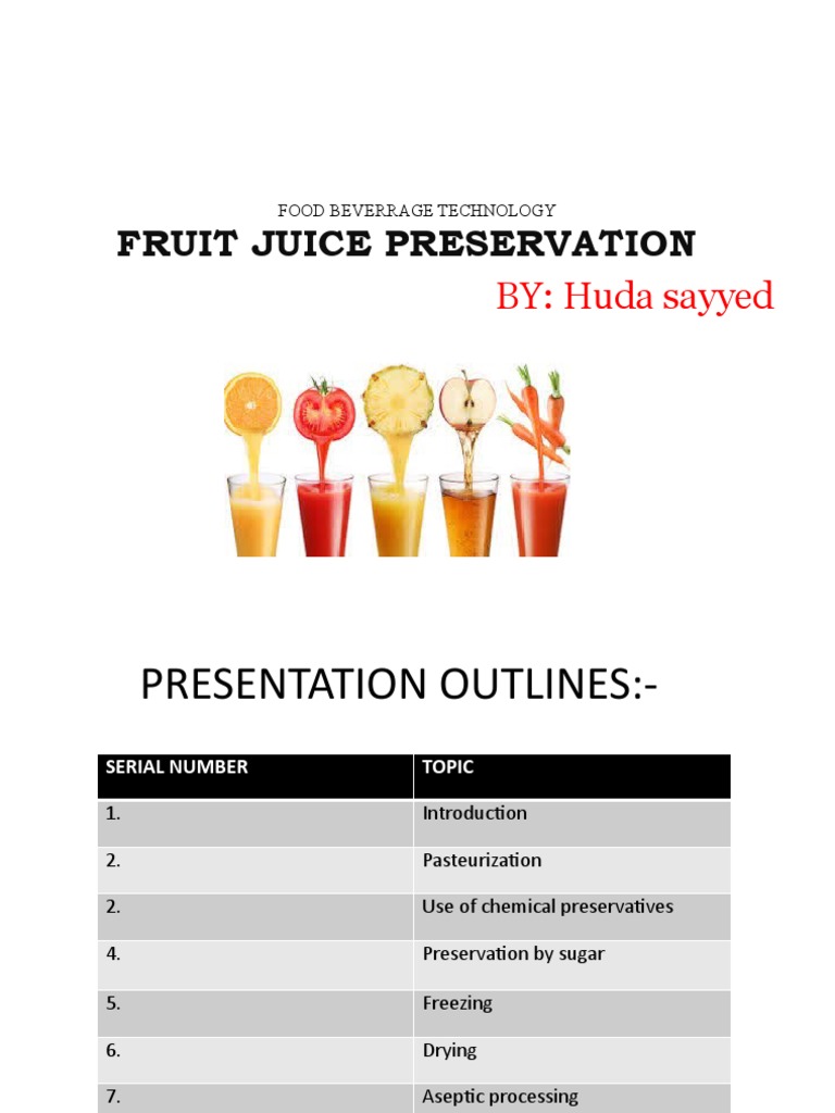 Fruit Juice Preservation Methods | PDF