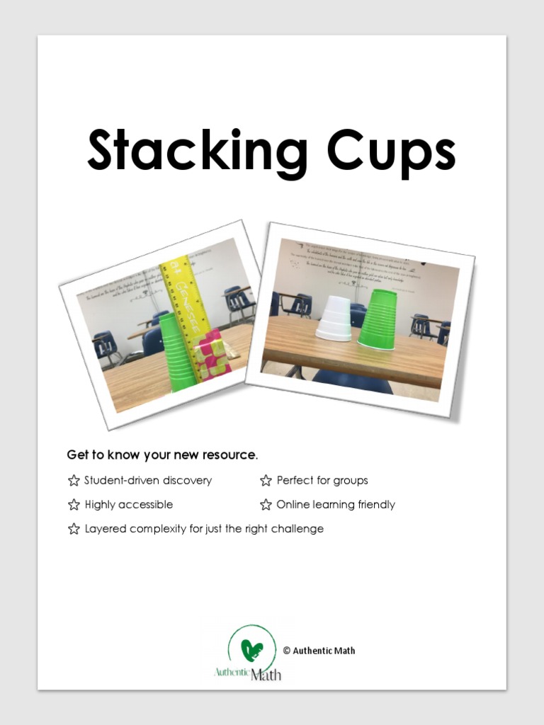 Stacking Cups Math Lesson Guide | PDF