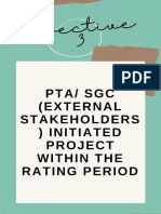 PTA SGC (external stakeholders) initiated project within the rating period