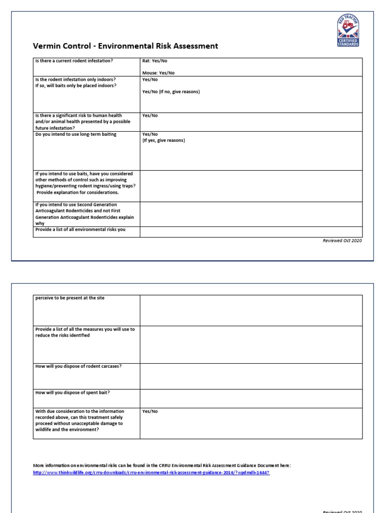 Vermin Control Risk Assessment Guide | PDF