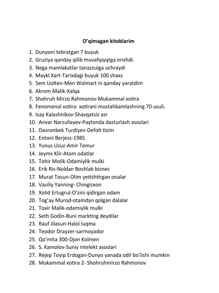 Kitoblar | PDF