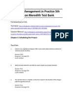 Project Management in Practice 5th Edition Meredith Test Bank Download