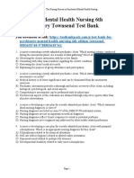 Psychiatric Mental Health Nursing 6th Edition Mary Townsend Test Bank Download