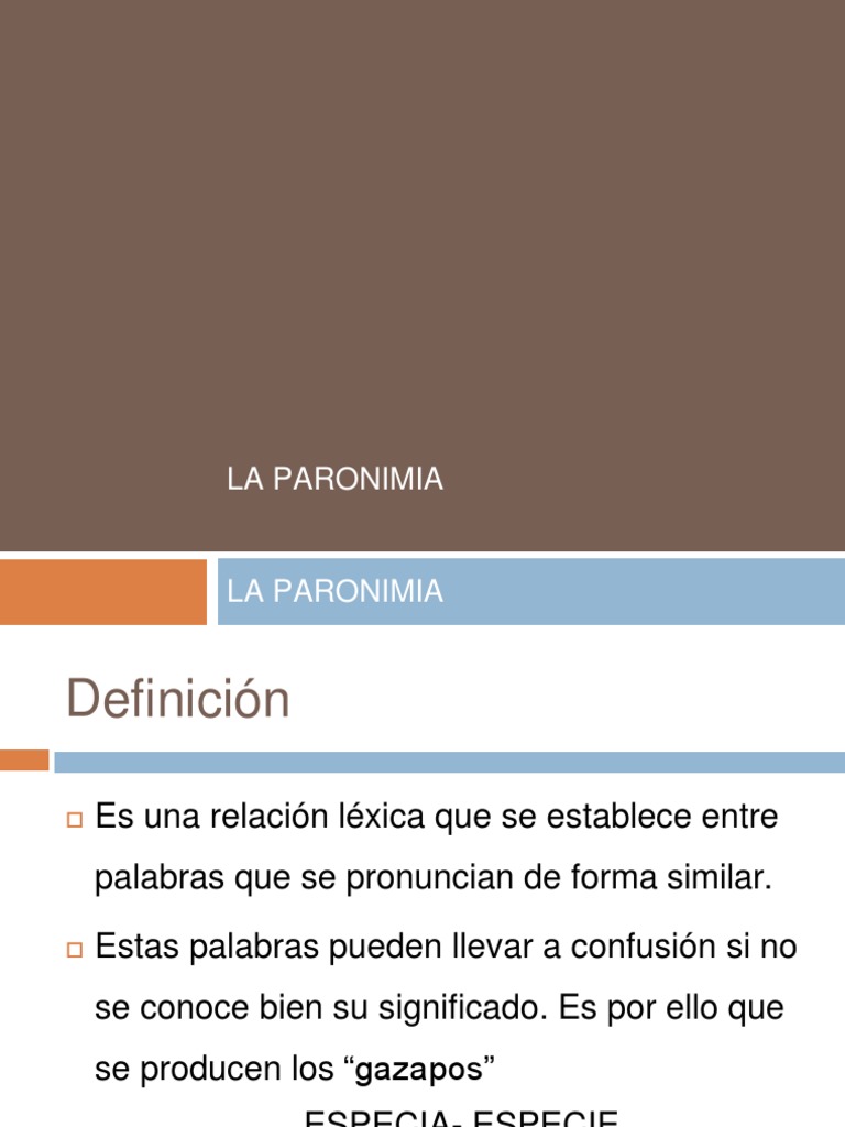 La Paronimia y sus Gazapos | PDF | Poesía