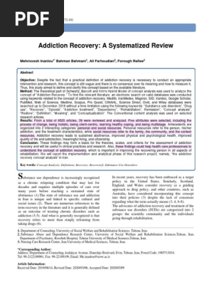 (23) Addiction Recovery Systematized Review