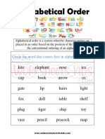 Alphabetical Order Worksheets For Grade 1-2