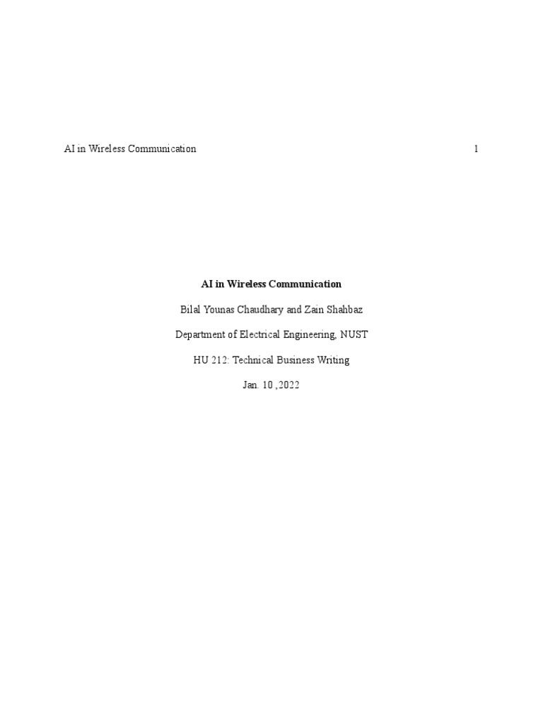 AI in Wireless Communicatio | PDF