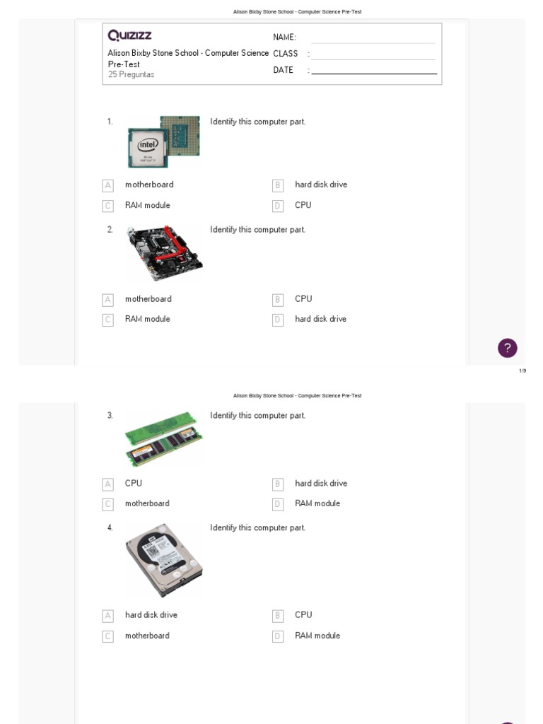 Alison Bixby Stone School - Computer Science Pre-Test | PDF | Design ...
