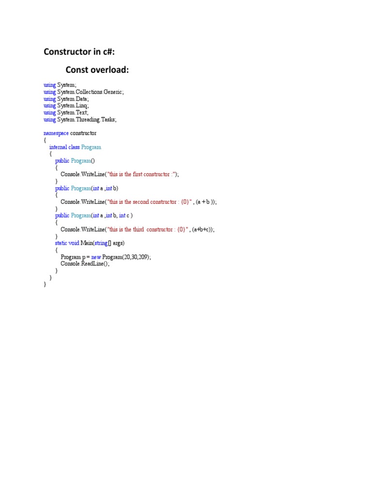 Constructor in C | PDF | Teaching Methods & Materials | Computers