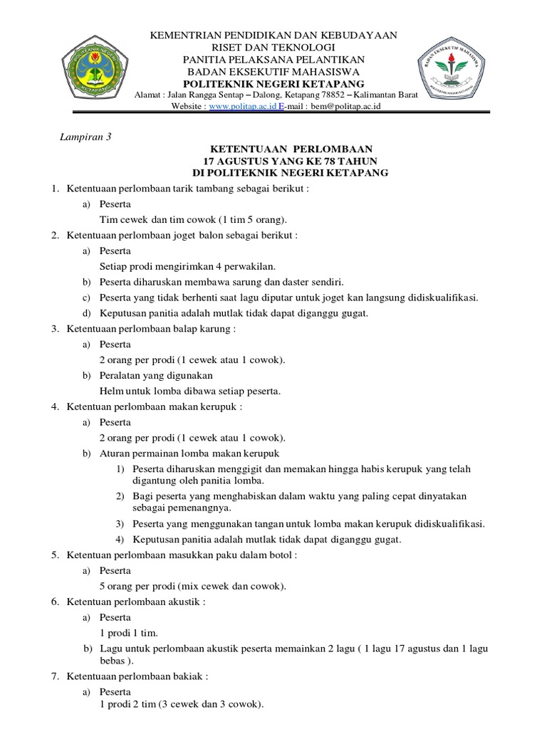 Juknis Lomba 17 Agustus 2023 PDF