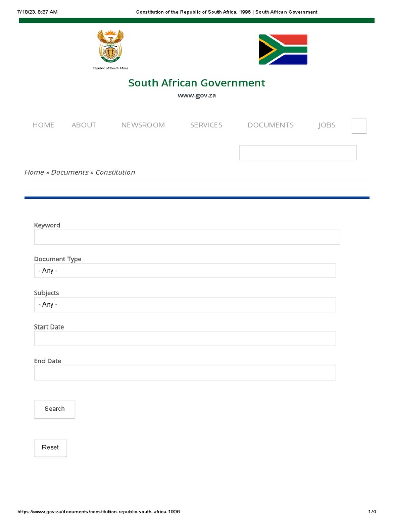 Constitution of the Republic of South Africa, 1996 _ South African