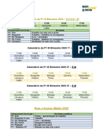 Calendário Da P1 III Bimestre 2023 1º - E.M