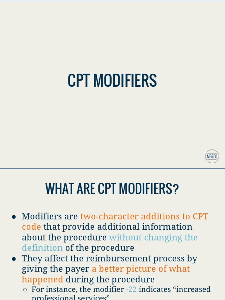 209 CPT Modifiers PDF Surgery Anesthesia