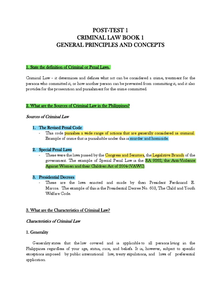 Crim Law 1 Reviewer Pdf
