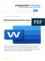 Microsoft Word Shortcut Keys