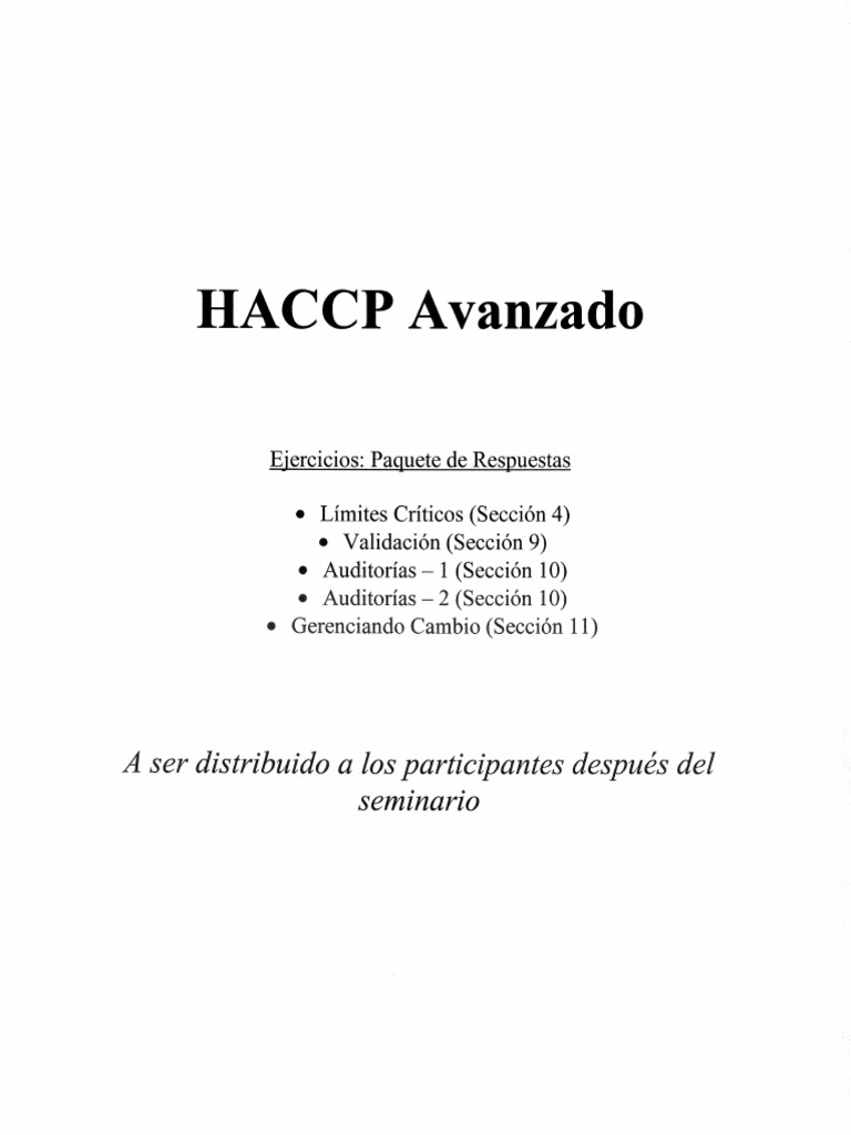 Span Adv HACCP Answer Packet PDF