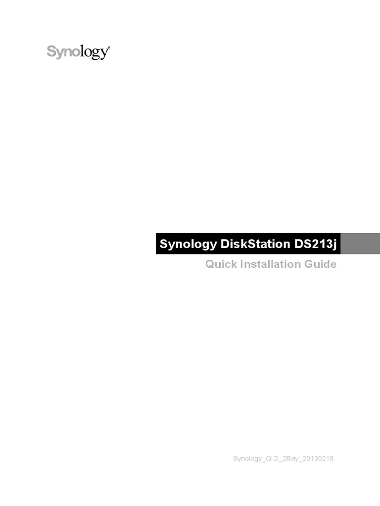 Synology DS213j Quick Installation Guide | PDF | Installation (Computer ...