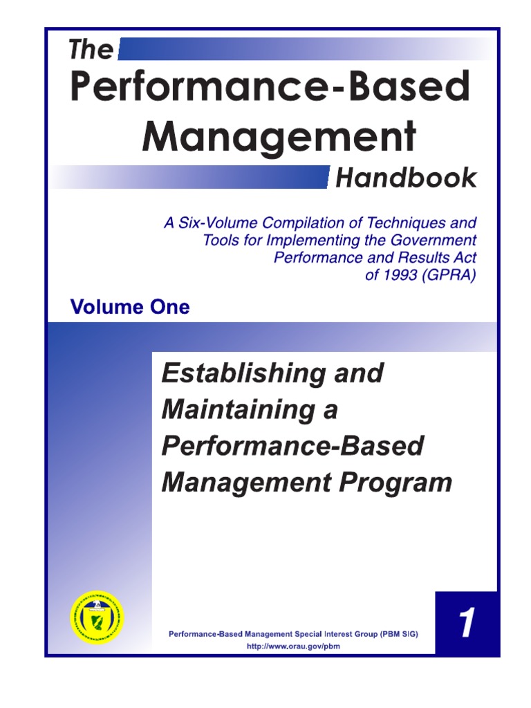 1993-Performance Based Management-Volume I | PDF | Strategic Planning ...