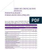 TP - Questionário de Crenças Dos Transtornos Da Personalidade (PBQ)