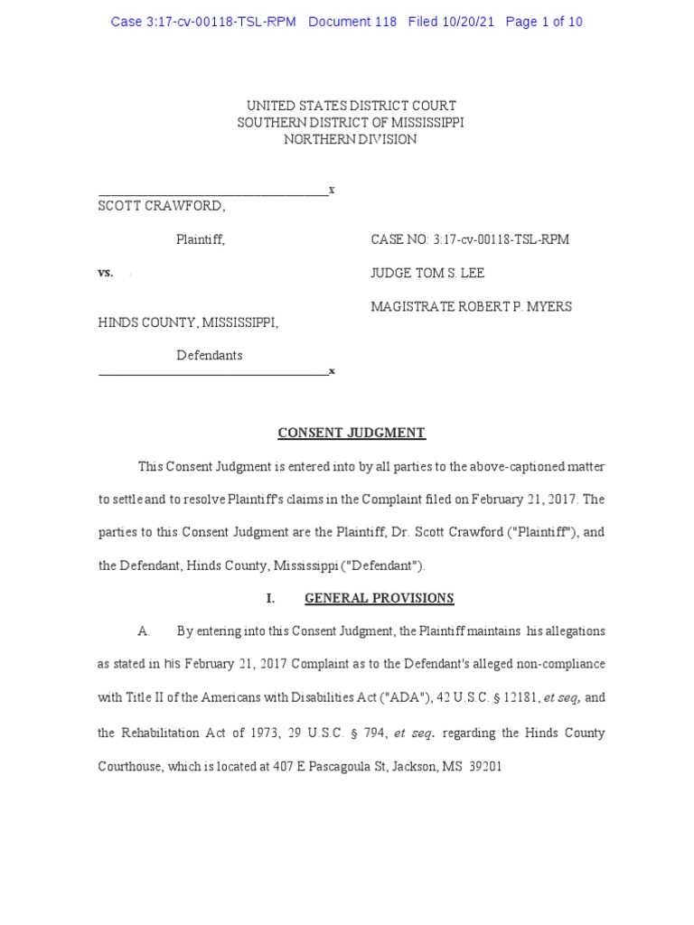 Courthouse Consent Judgment | PDF