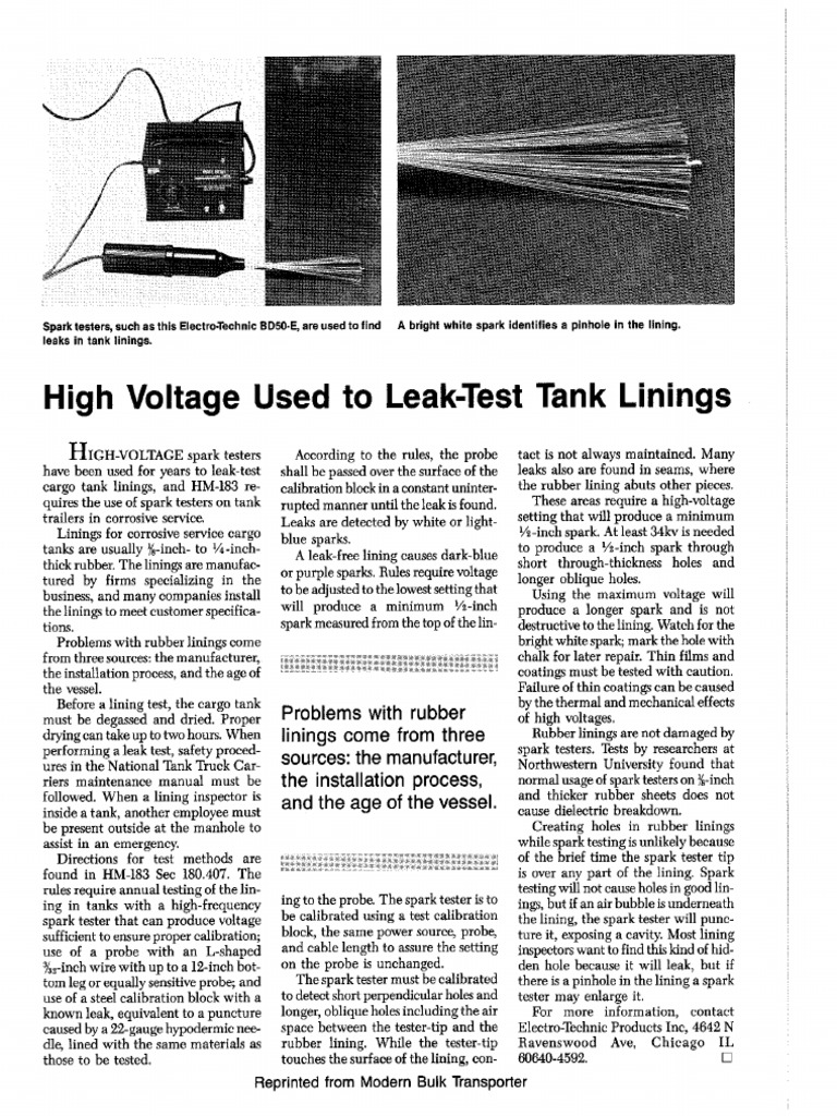 Pinhole Leak Detection | PDF