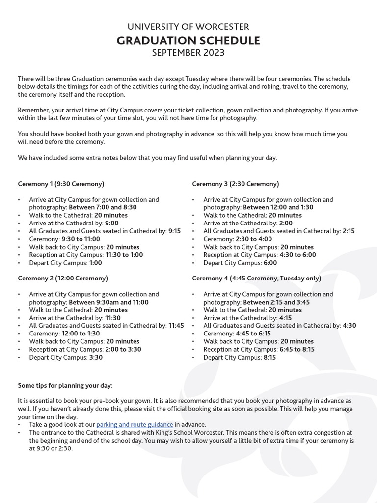 Graduation Schedule 2023 PDF
