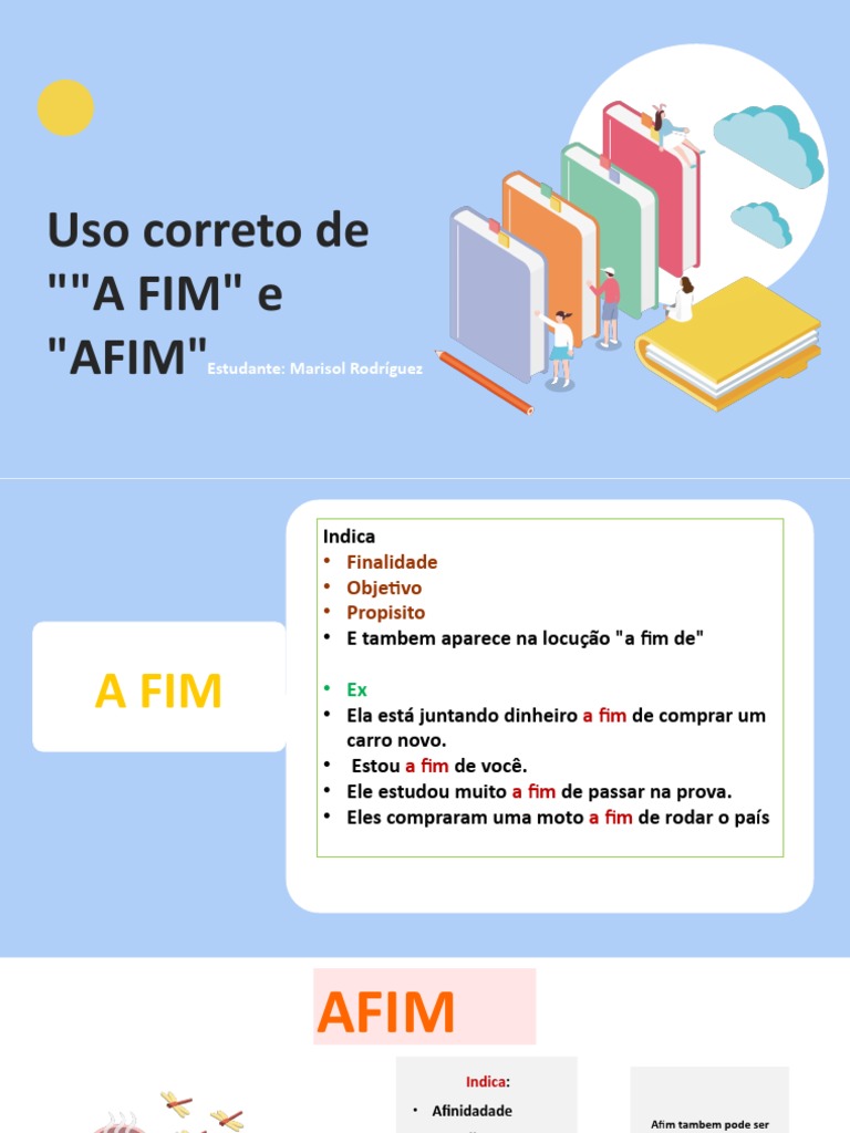 Diferença entre "a fim" e "afim" | PDF | Artes Linguísticas e Disciplina