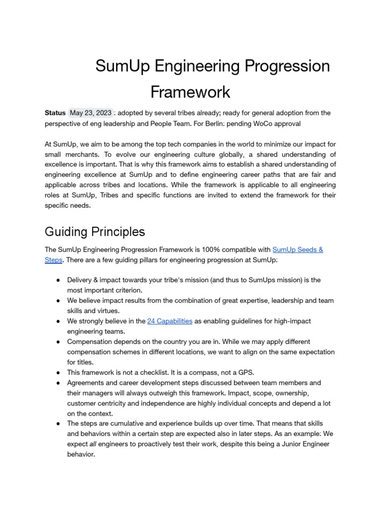 SumUp Engineering Progression Framework | PDF