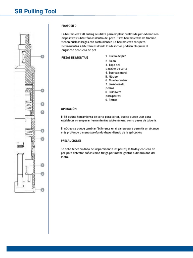 Herramienta SB Pulling: Especificaciones y Uso | PDF | Materiales